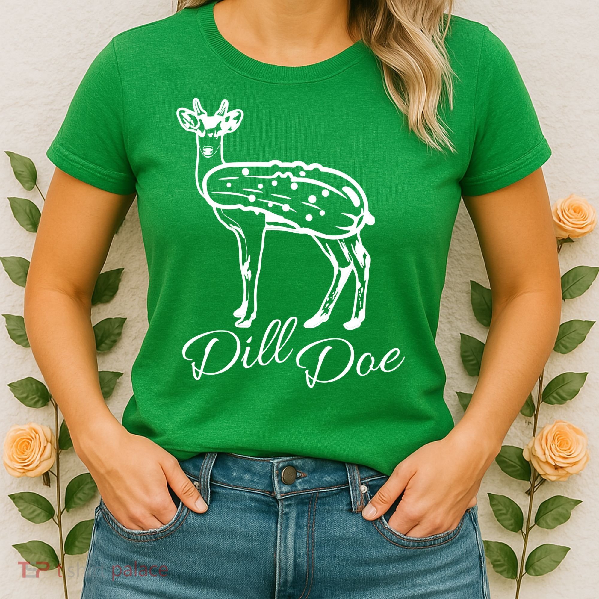 DillDoe Funny Deer Dill Doe Pickle Meme Mashup Women's T-Shirt