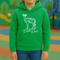 DillDoe Funny Deer Dill Doe Pickle Meme Mashup Kids Hoodie thumb 3