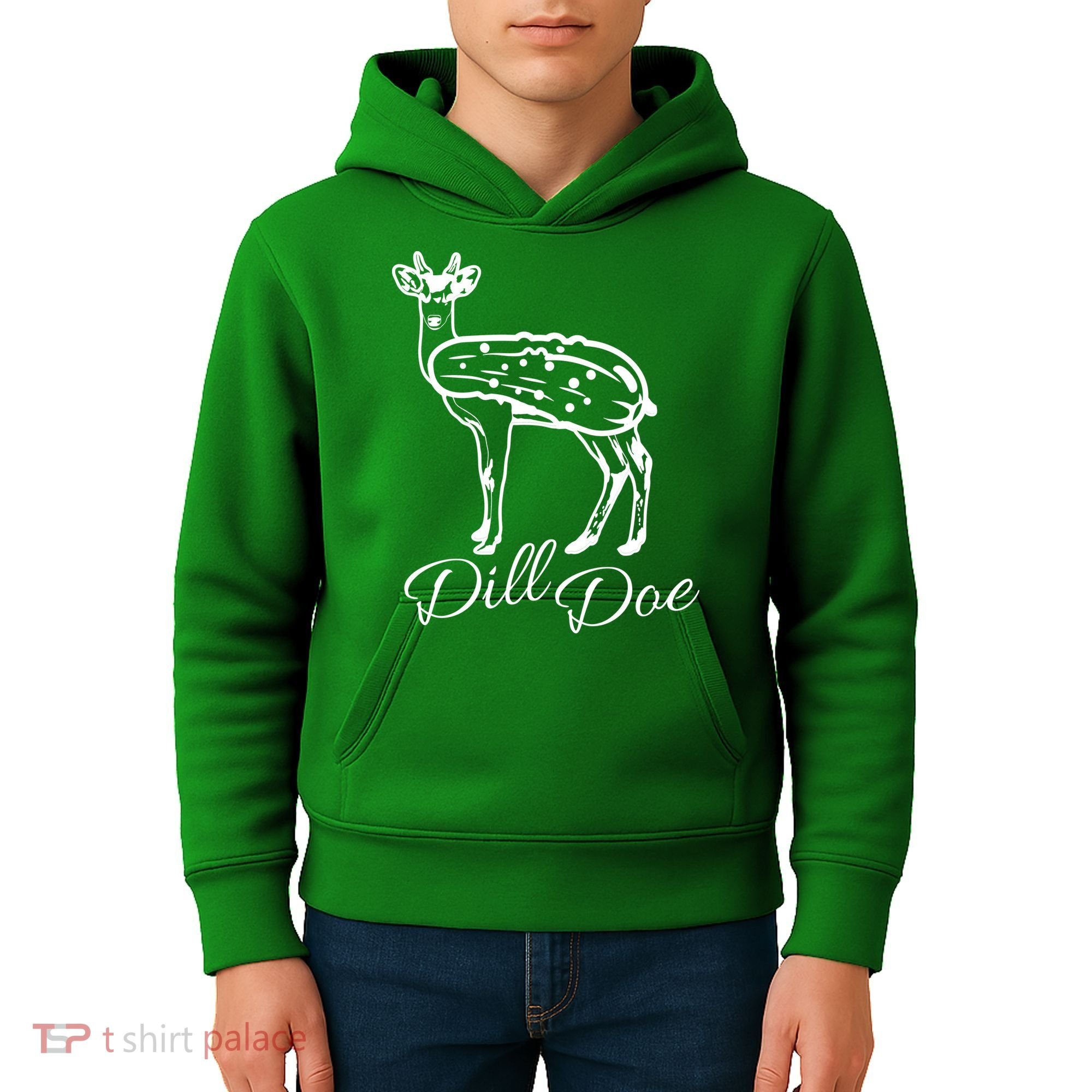DillDoe Funny Deer Dill Doe Pickle Meme Mashup Kids Hoodie