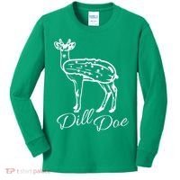 DillDoe Funny Deer Dill Doe Pickle Meme Mashup Kids Long Sleeve Shirt thumb 0
