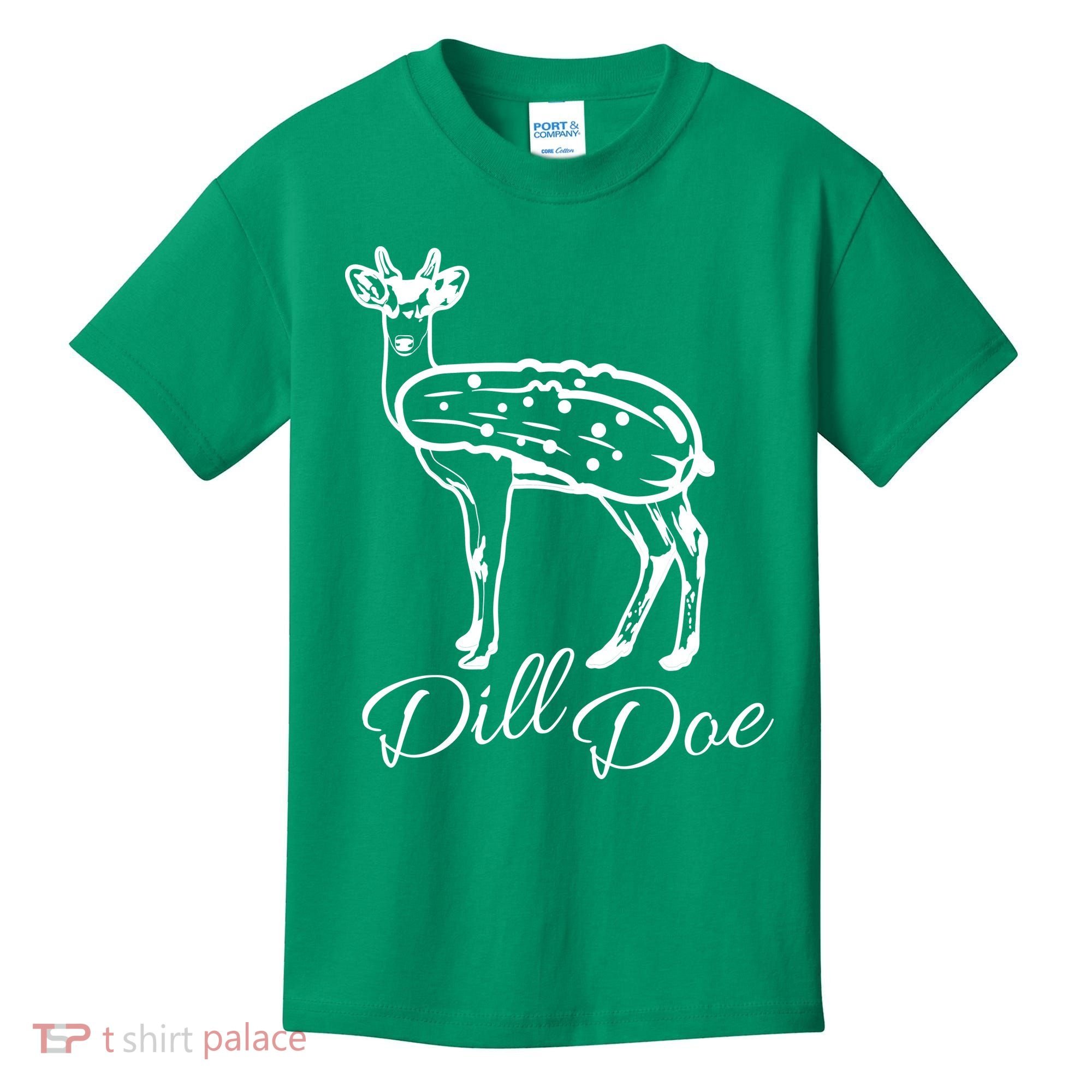 DillDoe Funny Deer Dill Doe Pickle Meme Mashup Kids T-Shirt