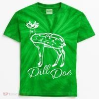 DillDoe Funny Deer Dill Doe Pickle Meme Mashup Kids Tie-Dye T-Shirt thumb 0
