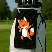 Dabbing Fox For Fox Lover Golf Towel thumb 2