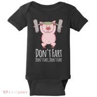 DonT Fart Funny Fitness Gym Workout Squats Baby Bodysuit thumb 0