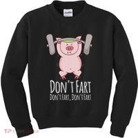 DonT Fart Funny Fitness Gym Workout Squats Kids Sweatshirt thumb 0
