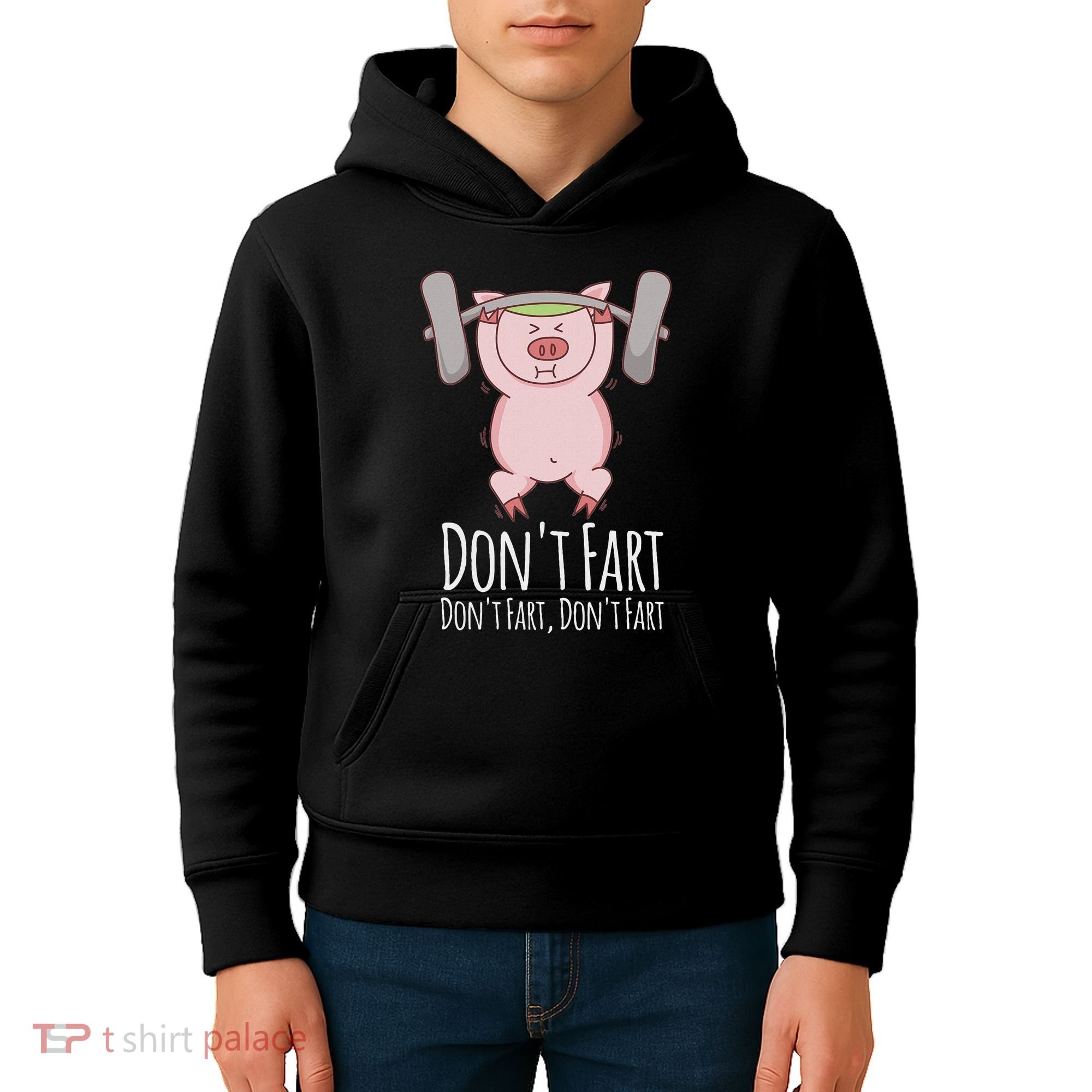 DonT Fart Funny Fitness Gym Workout Squats Kids Hoodie