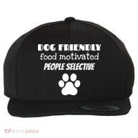 Dog Friendly Food Motivated People Selective Pet Dog Lover Wool Snapback Cap thumb 0