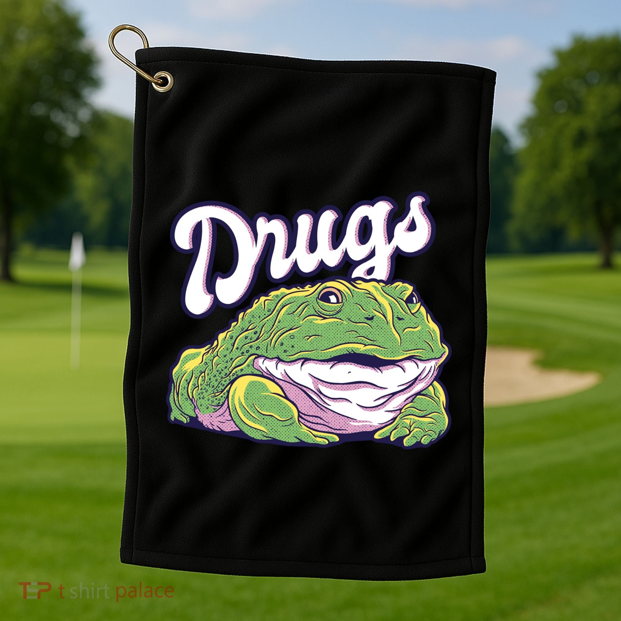 Drugs Frog Funny Golf Towel