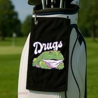 Drugs Frog Funny Golf Towel thumb 2