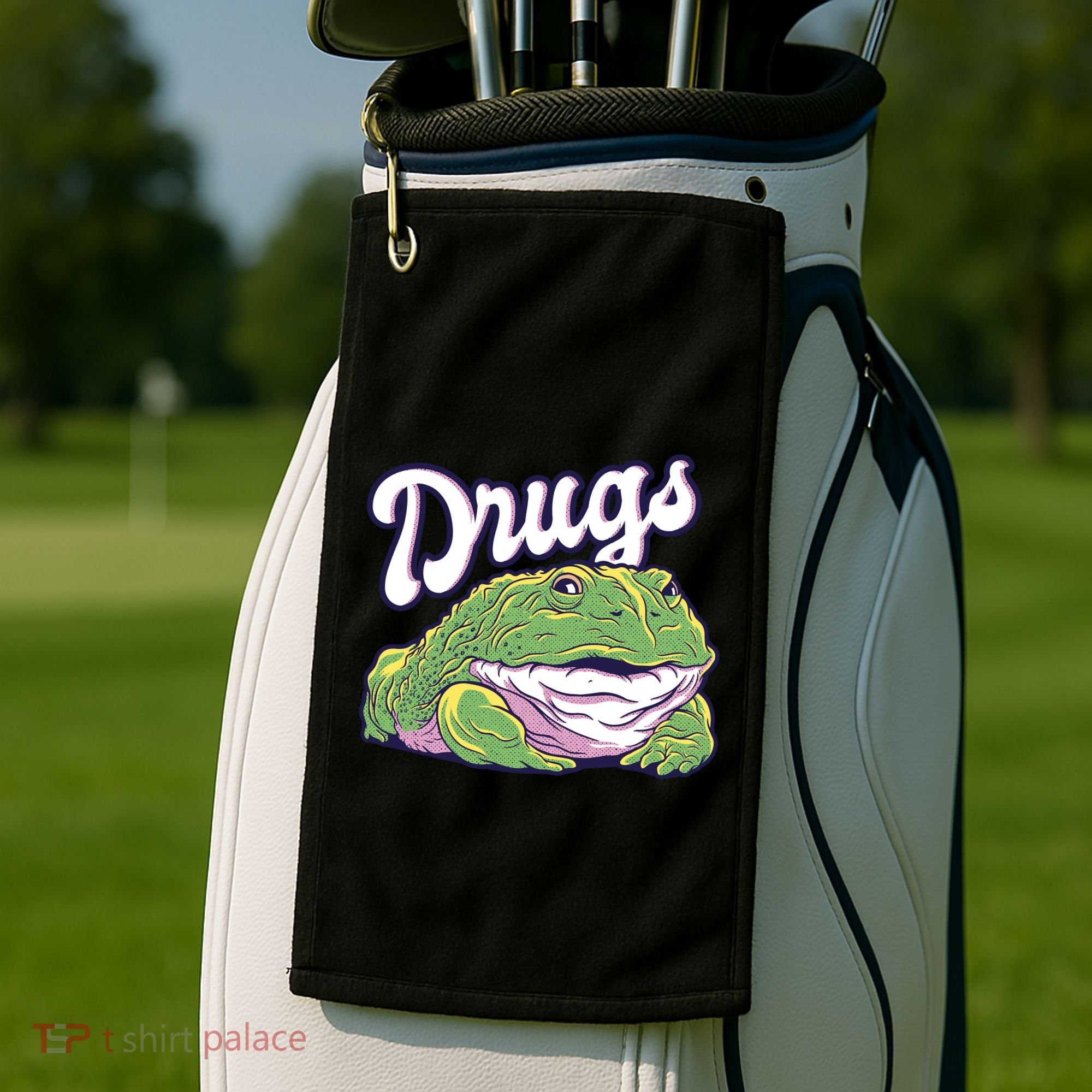 Drugs Frog Funny Golf Towel