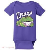 Drugs Frog Funny Baby Bodysuit thumb 0