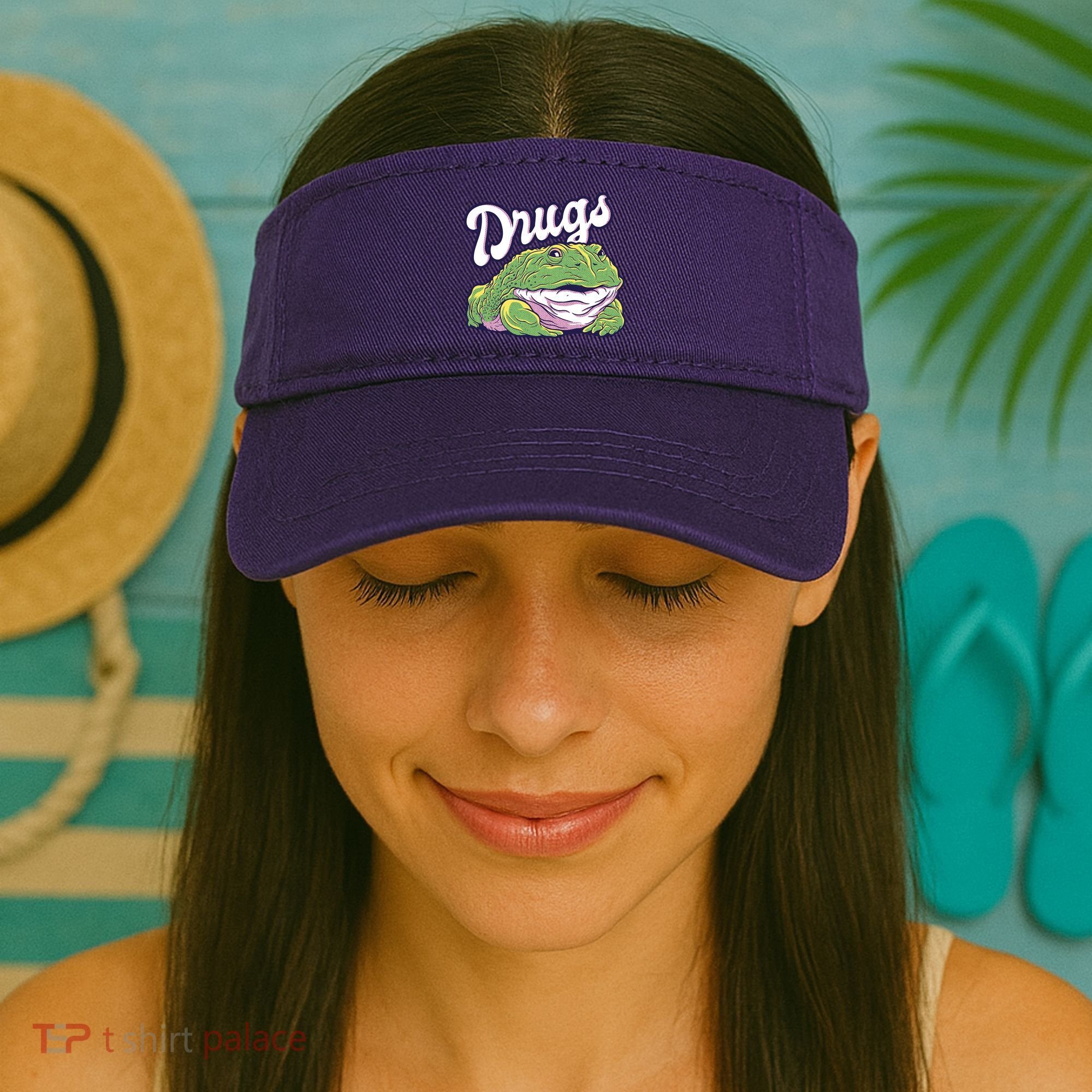 Drugs Frog Funny Visor