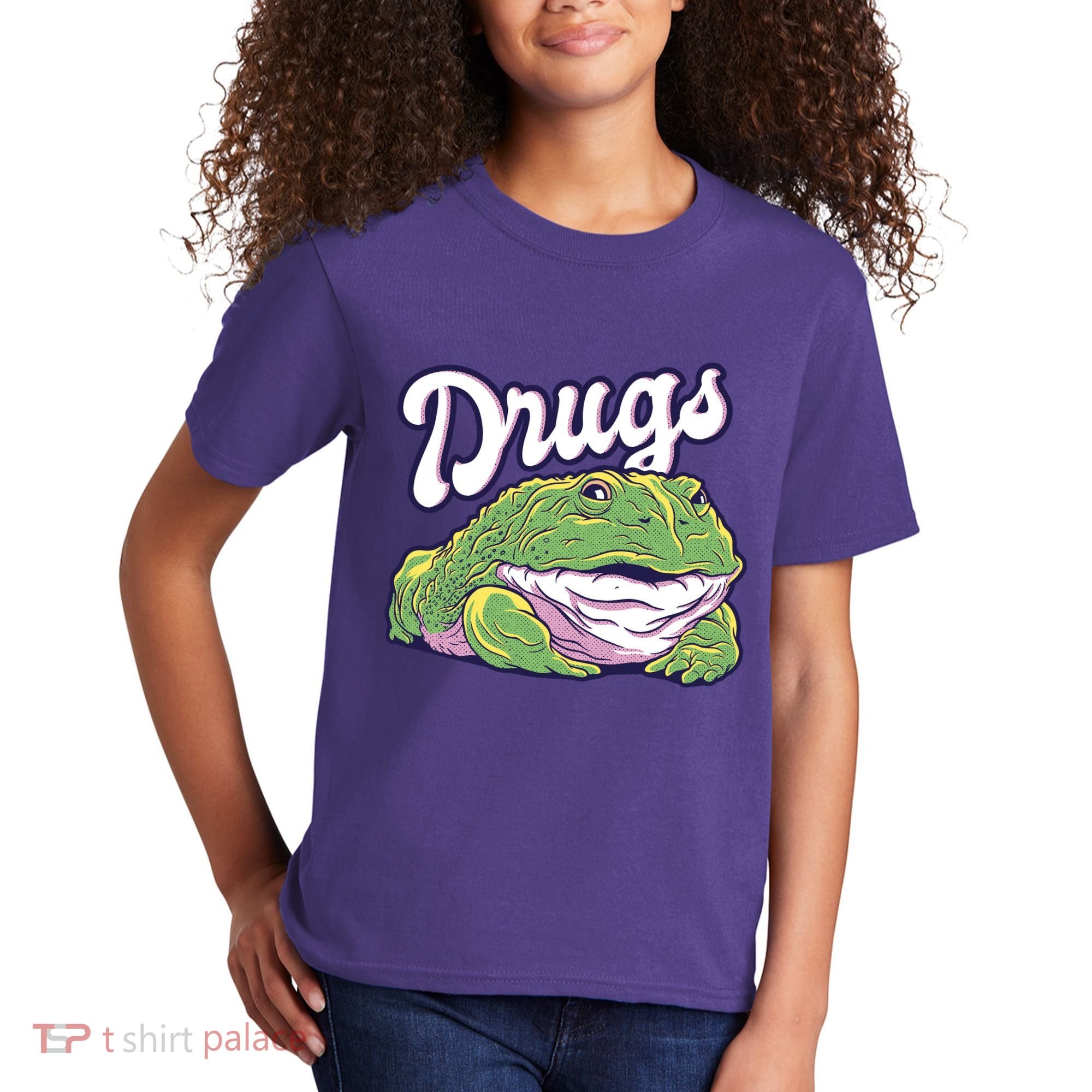 Drugs Frog Funny Kids T-Shirt