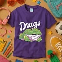 Drugs Frog Funny Kids T-Shirt thumb 3