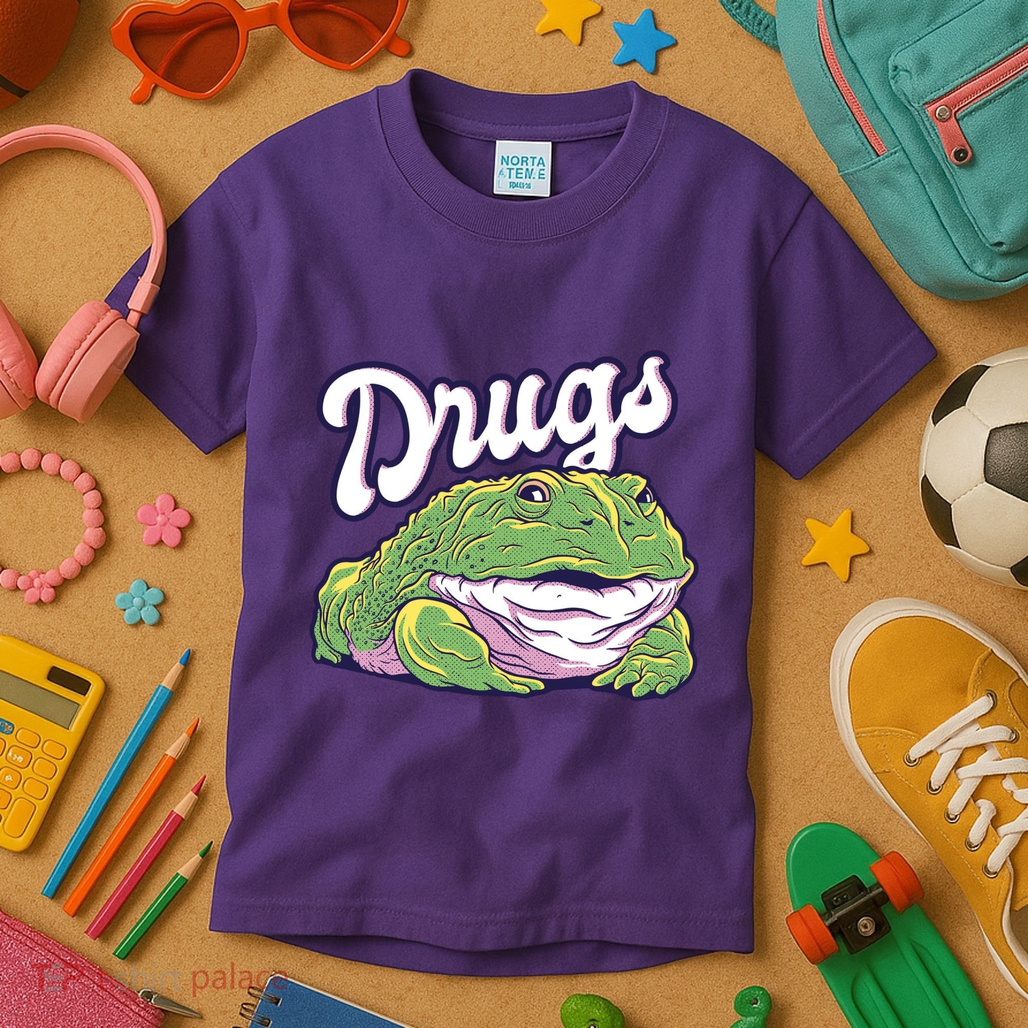 Drugs Frog Funny Kids T-Shirt