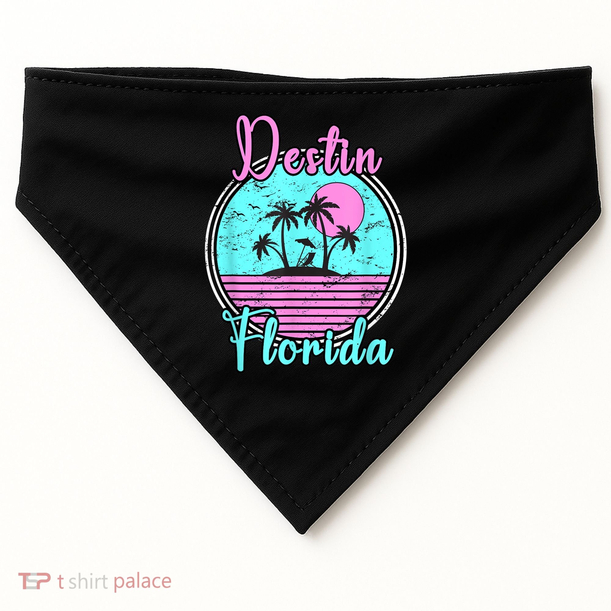 Destin Florida Fl Beach Travel Souvenir Gift. USA-Made Doggie Bandana