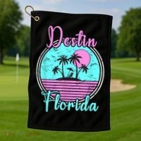 Destin Florida Fl Beach Travel Souvenir Gift. Golf Towel thumb 1