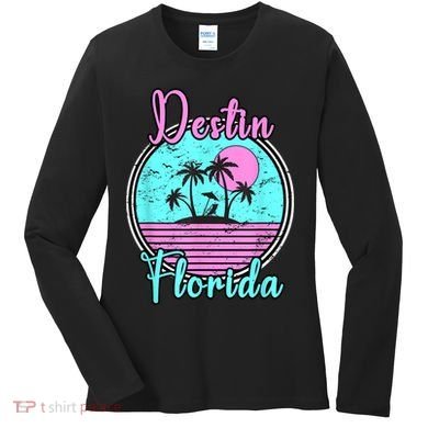 Destin Florida Fl Beach Travel Souvenir Gift. Women's Long Sleeve Shirt