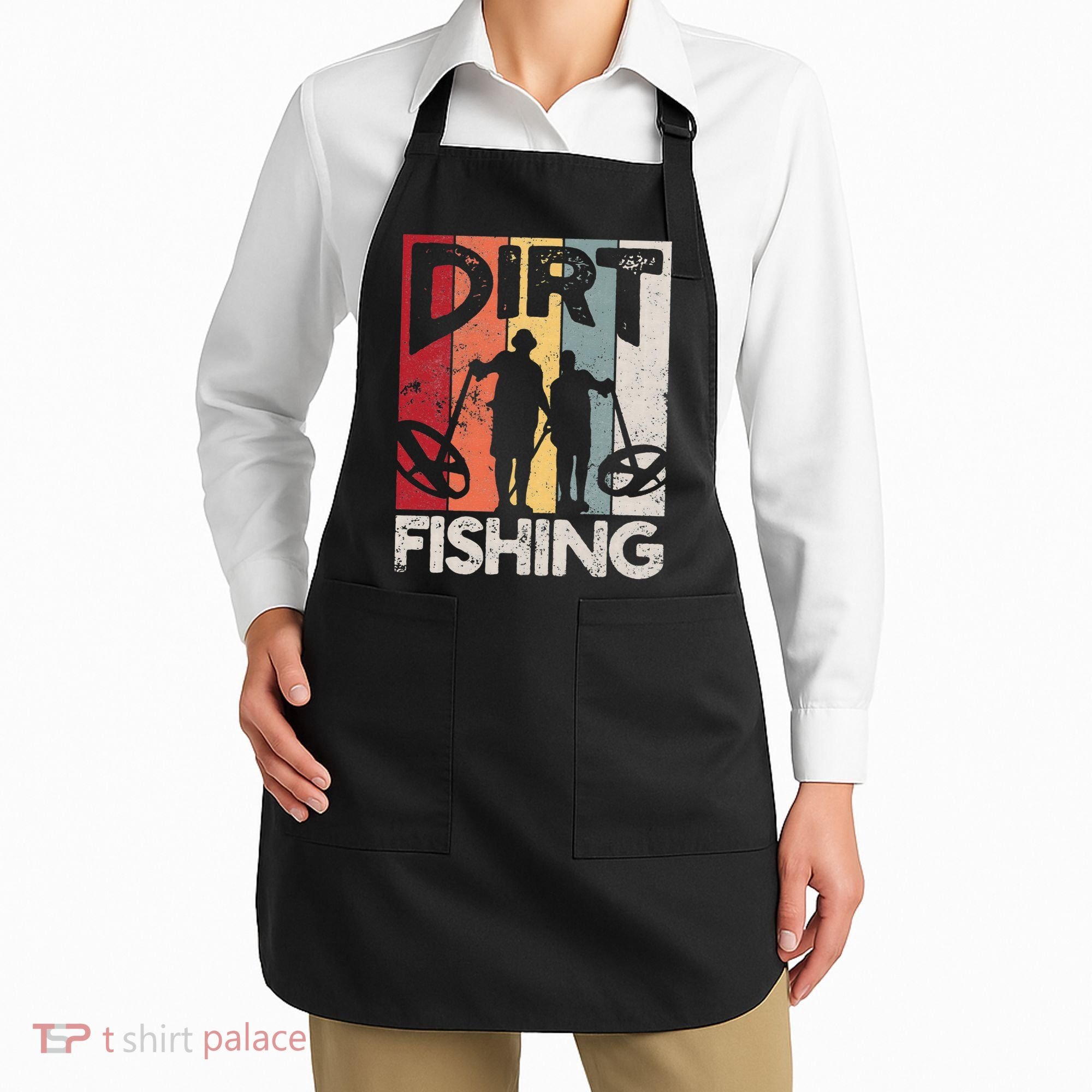 Dirt Fishing Funny Beach Treasure Detecting Metal Detector Apron