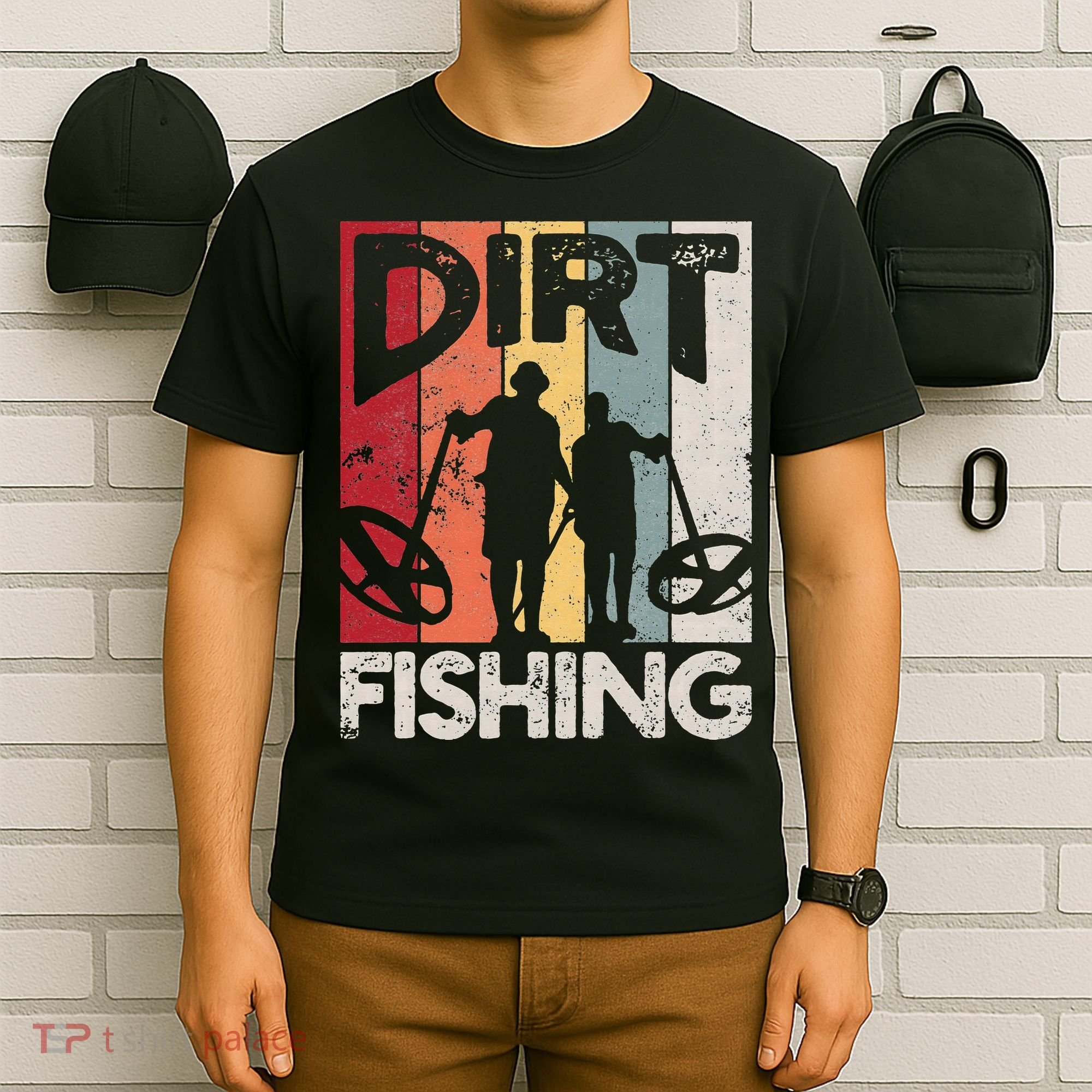 Dirt Fishing Funny Beach Treasure Detecting Metal Detector T-Shirt