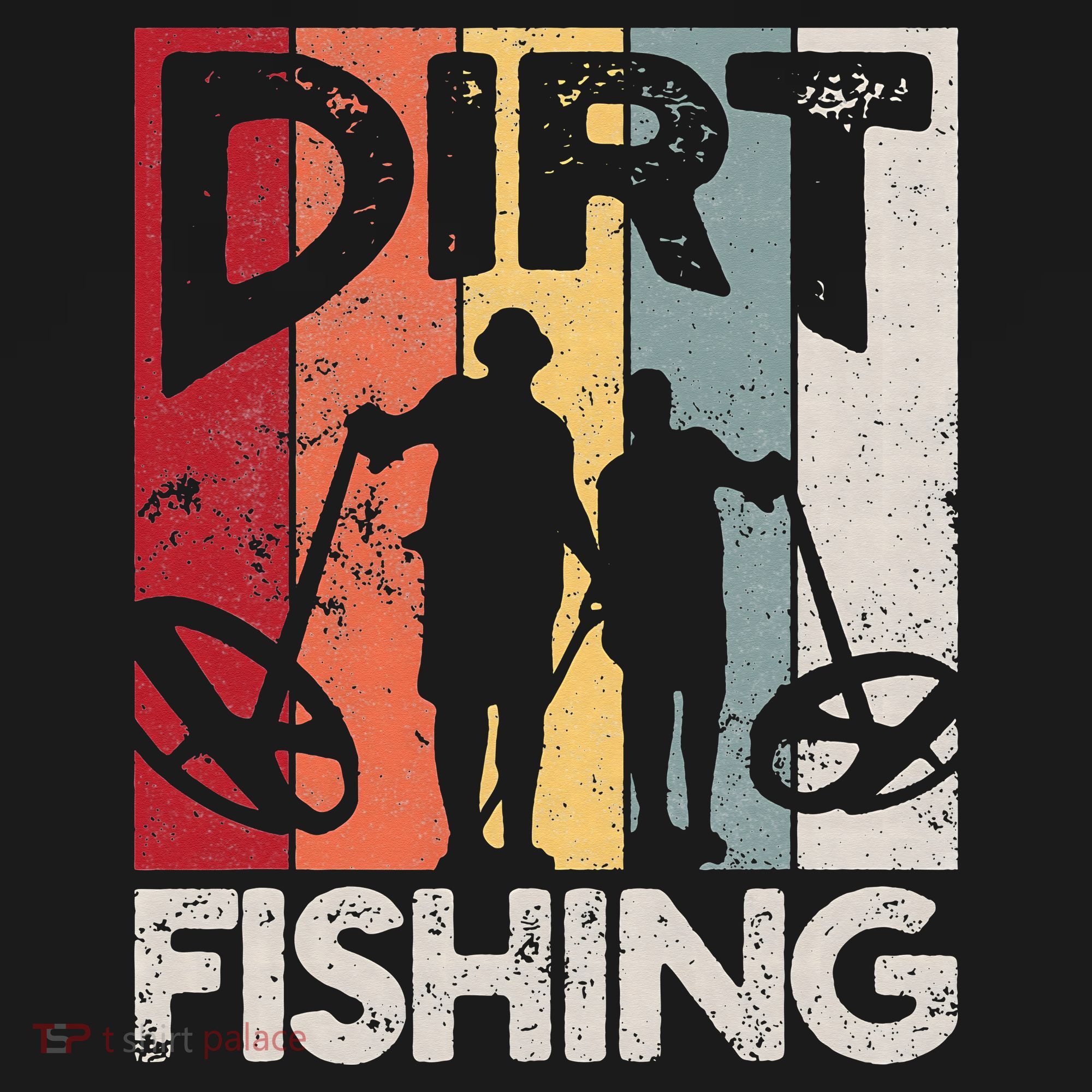Dirt Fishing Funny Beach Treasure Detecting Metal Detector T-Shirt