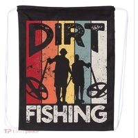 Dirt Fishing Funny Beach Treasure Detecting Metal Detector Drawstring Bag thumb 0