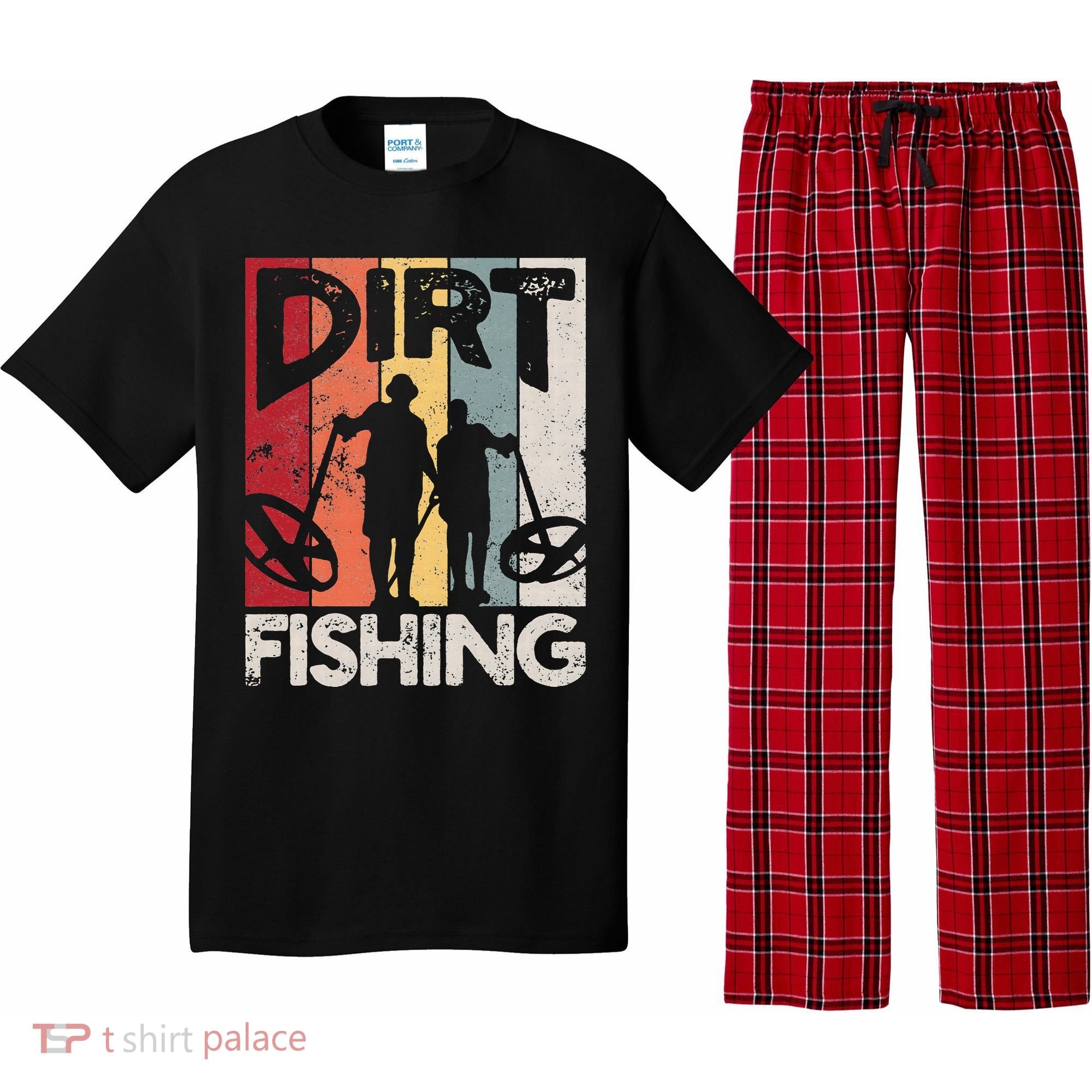 Dirt Fishing Funny Beach Treasure Detecting Metal Detector Pajama Set