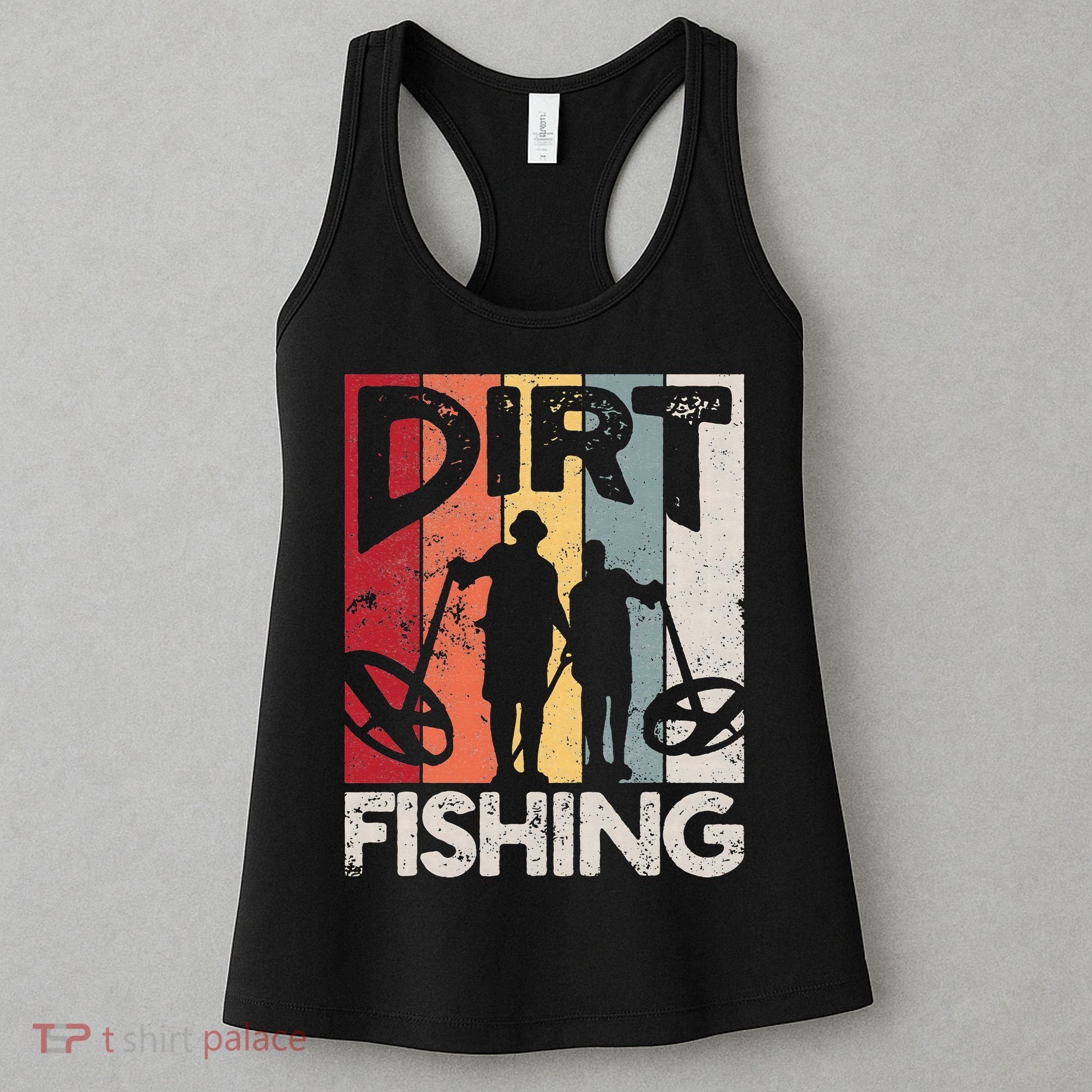 Dirt Fishing Funny Beach Treasure Detecting Metal Detector Women's Tank Top