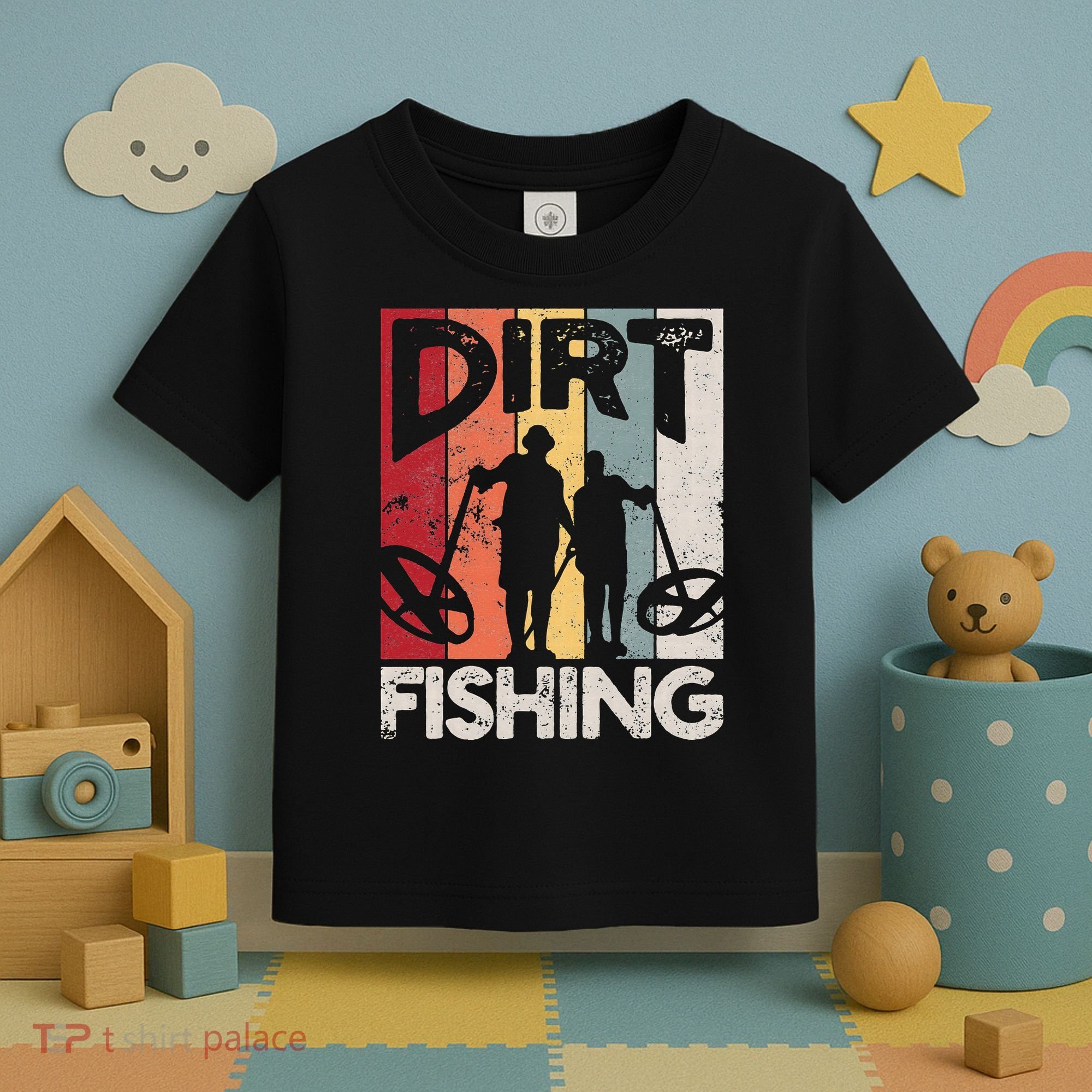 Dirt Fishing Funny Beach Treasure Detecting Metal Detector Toddler T-Shirt