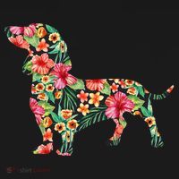 Dachshund Flower Funny Dog Silhouette Floral Gifts Women Women's Tank Top thumb 5