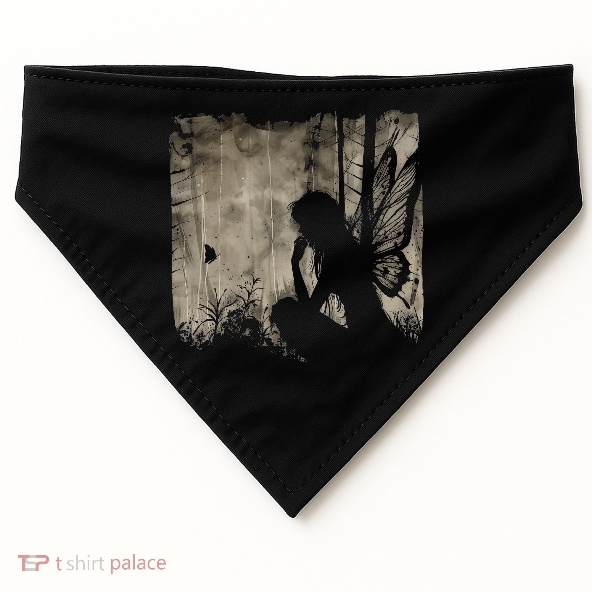 Dark Fairycore Fairy Art Grunge Butterfly Alt Goth Aesthetic USA-Made Doggie Bandana
