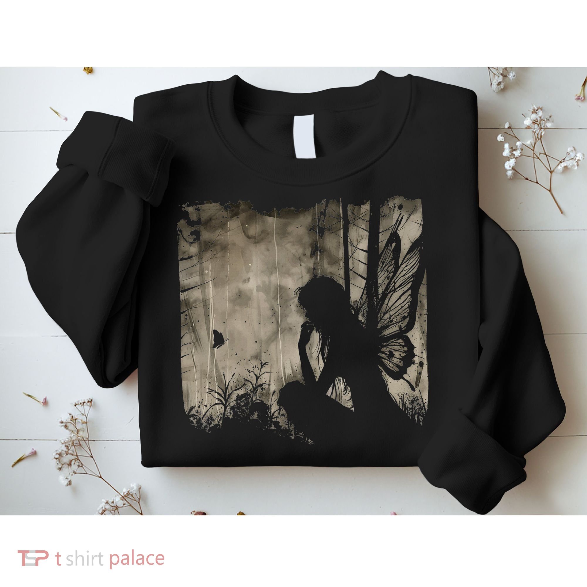 Dark Fairycore Fairy Art Grunge Butterfly Alt Goth Aesthetic Sweatshirt