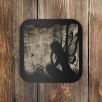 Dark Fairycore Fairy Art Grunge Butterfly Alt Goth Aesthetic Coaster thumb 0