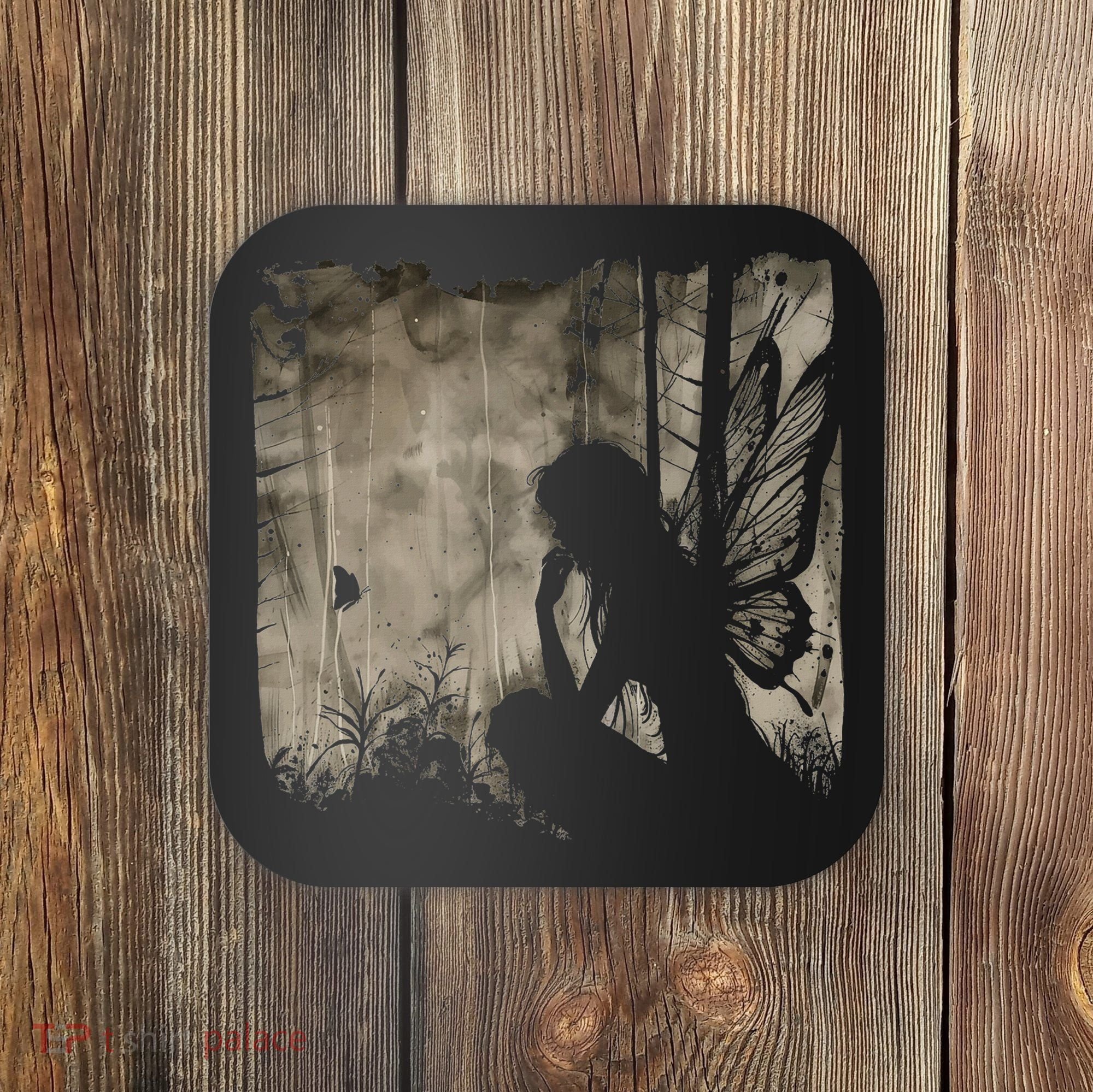 Dark Fairycore Fairy Art Grunge Butterfly Alt Goth Aesthetic Coaster