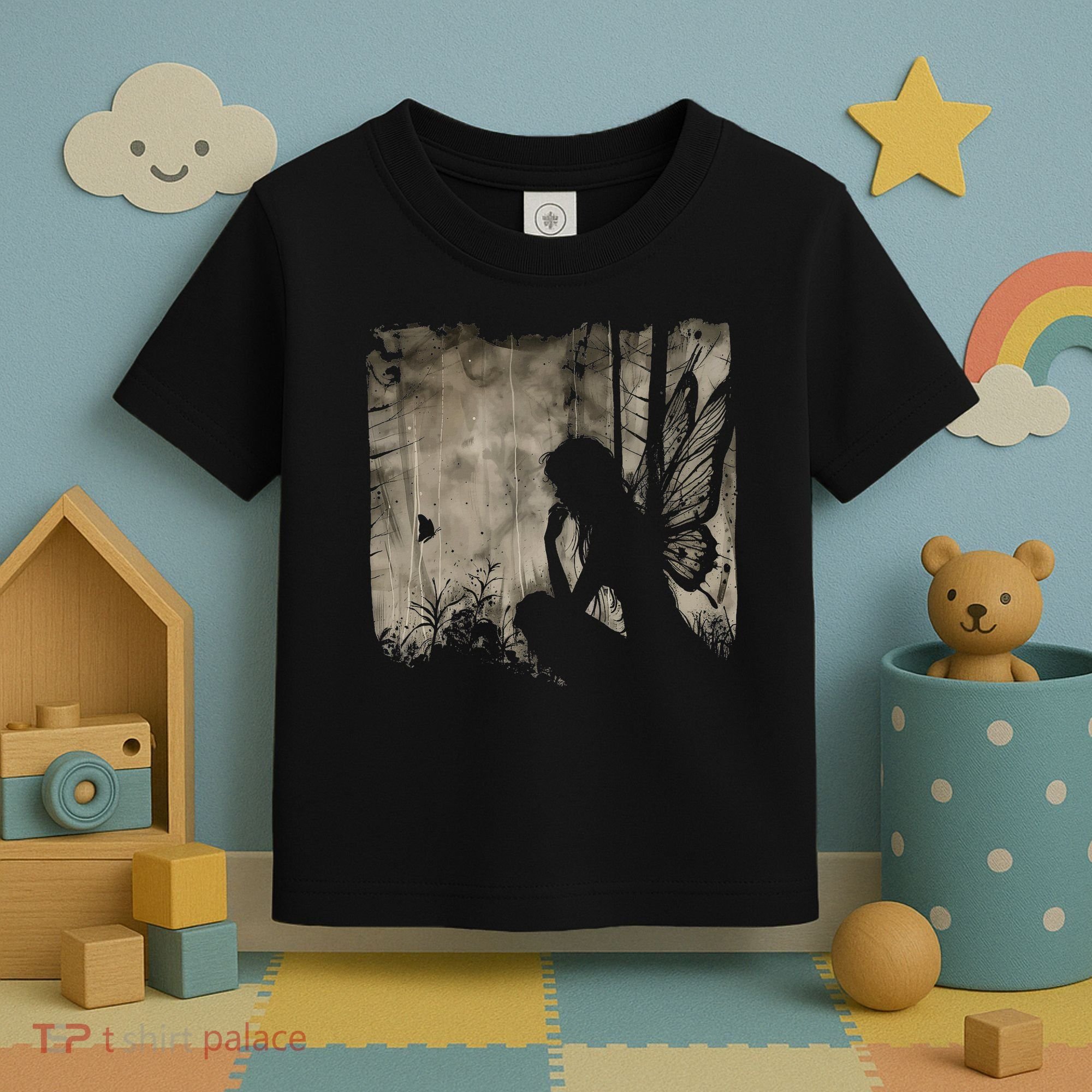 Dark Fairycore Fairy Art Grunge Butterfly Alt Goth Aesthetic Toddler T-Shirt