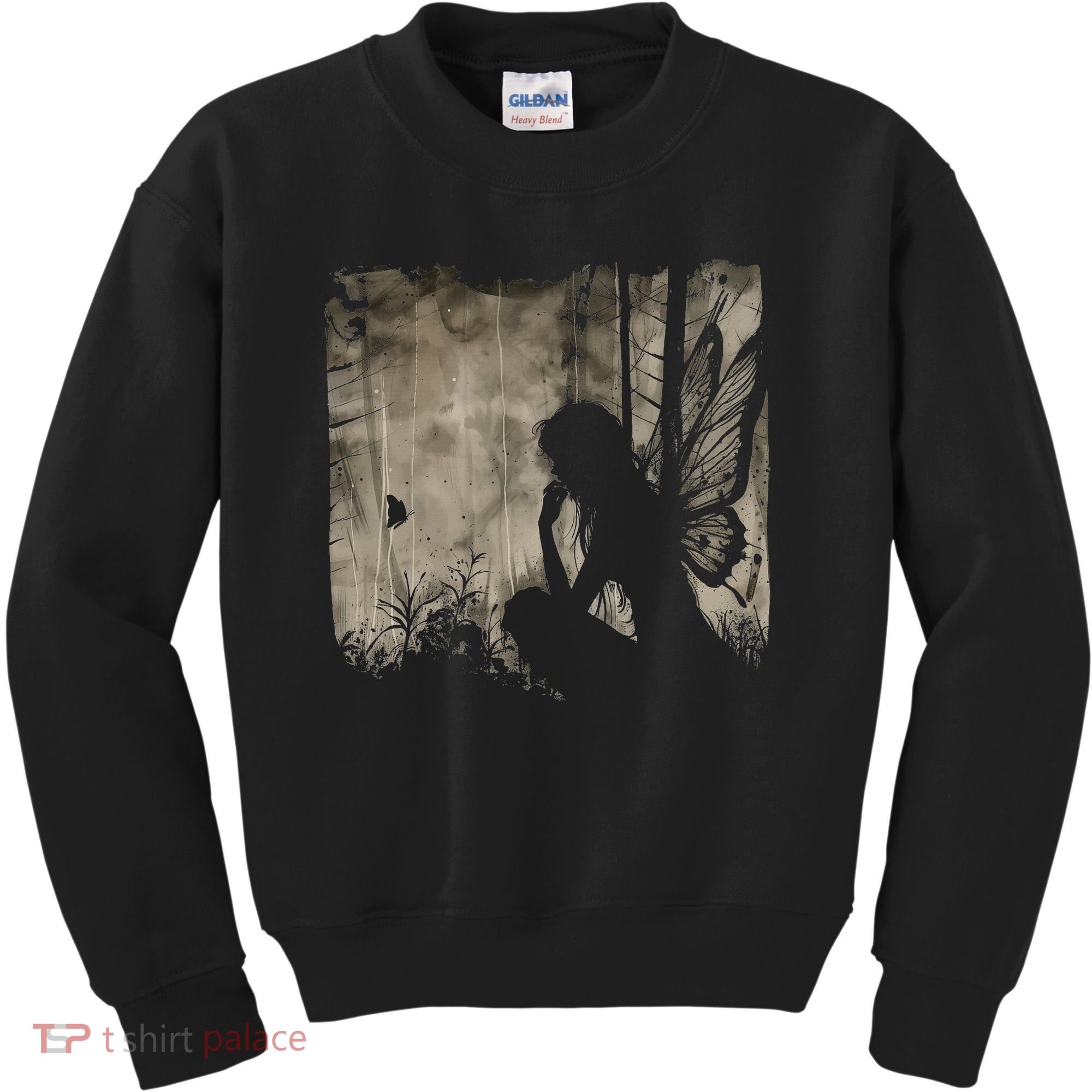 Dark Fairycore Fairy Art Grunge Butterfly Alt Goth Aesthetic Kids Sweatshirt