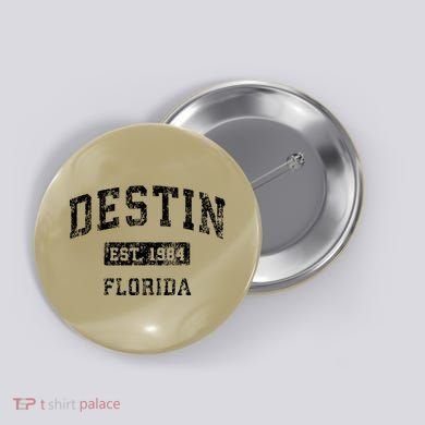 Destin Florida Fl Vintage Established Button