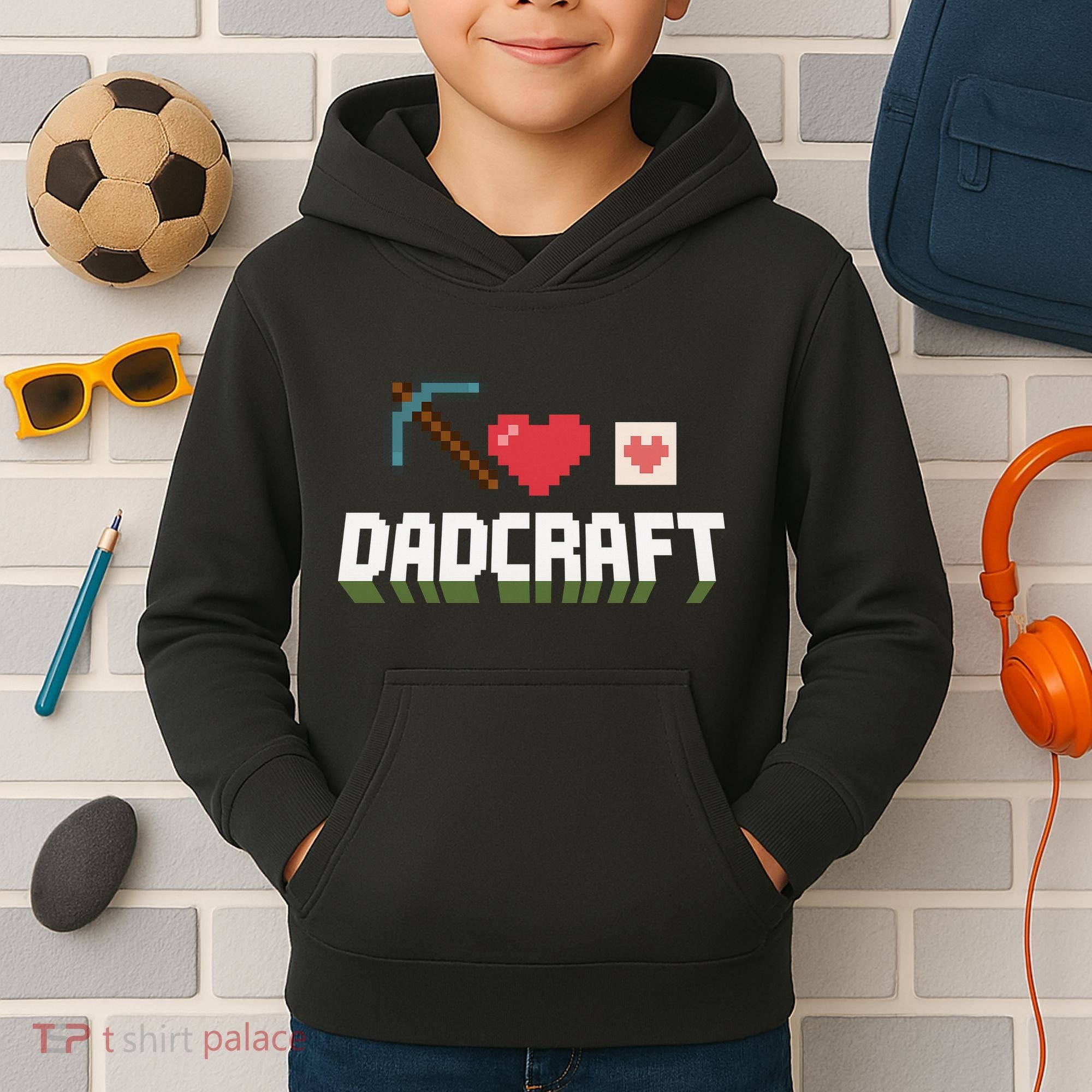 Dadcraft Funny Father's Day Gamer Gift Kids Hoodie