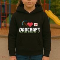 Dadcraft Funny Father's Day Gamer Gift Kids Hoodie thumb 3