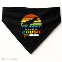 Dinosaur First Grade Im Ready To Crush 1St Grade Gift USA-Made Doggie Bandana thumb 0