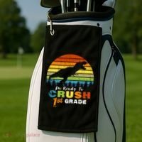 Dinosaur First Grade Im Ready To Crush 1St Grade Gift Golf Towel thumb 2