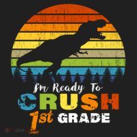 Dinosaur First Grade Im Ready To Crush 1St Grade Gift Golf Towel thumb 3
