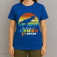 Dinosaur First Grade Im Ready To Crush 1St Grade Gift T-Shirt thumb 4