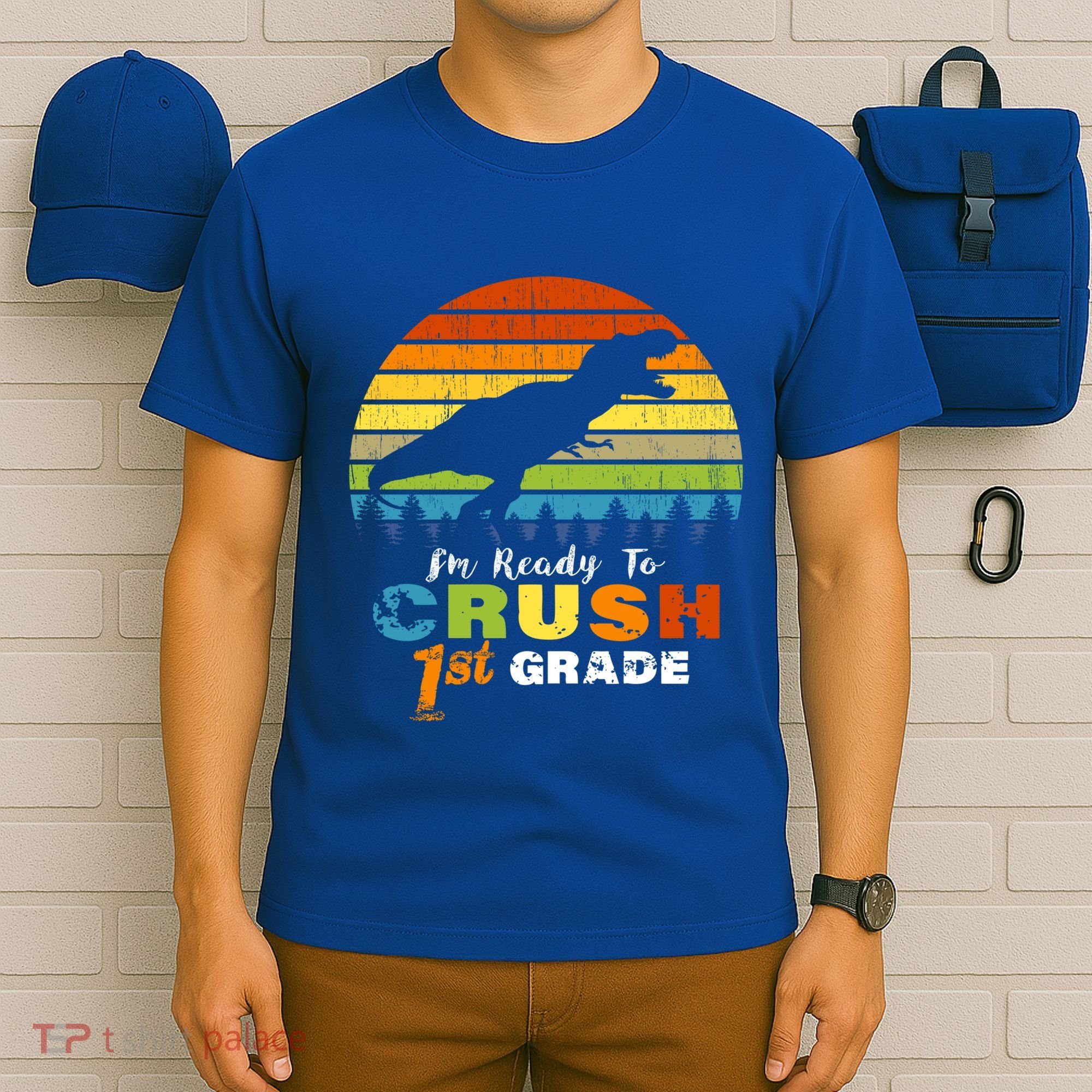 Dinosaur First Grade Im Ready To Crush 1St Grade Gift T-Shirt