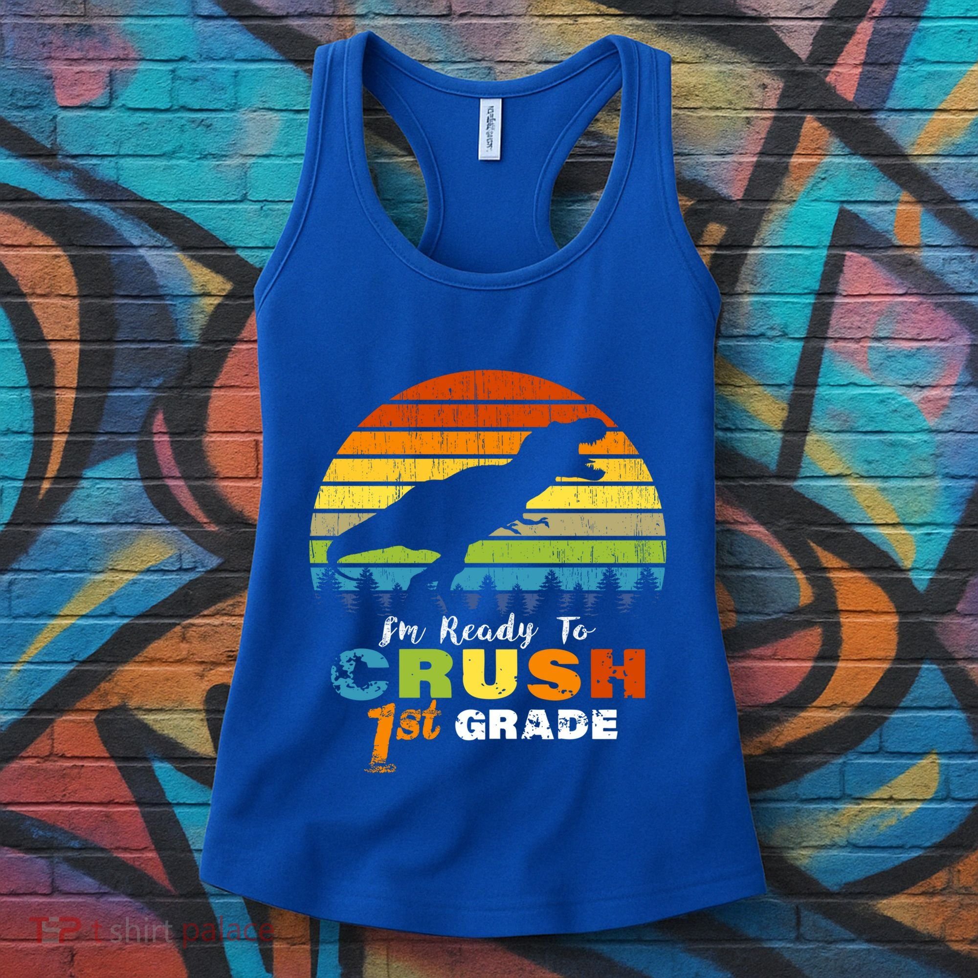 Dinosaur First Grade Im Ready To Crush 1St Grade Gift Women's Tank Top
