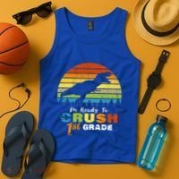 Dinosaur First Grade Im Ready To Crush 1St Grade Gift Tank Top thumb 4