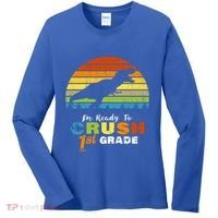 Dinosaur First Grade Im Ready To Crush 1St Grade Gift Women's Long Sleeve Shirt thumb 0