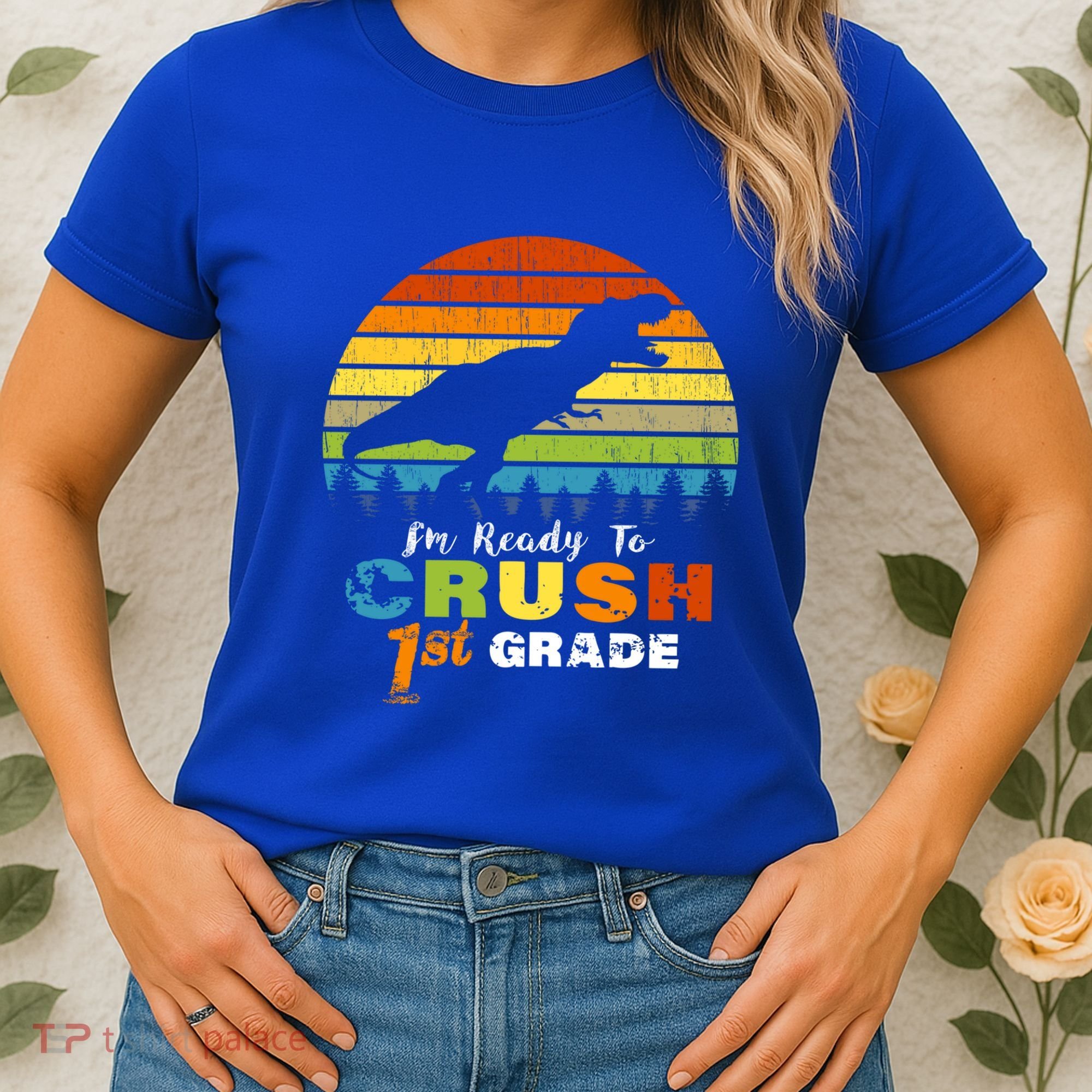 Dinosaur First Grade Im Ready To Crush 1St Grade Gift Women's T-Shirt