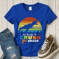 Dinosaur First Grade Im Ready To Crush 1St Grade Gift Women's T-Shirt thumb 3
