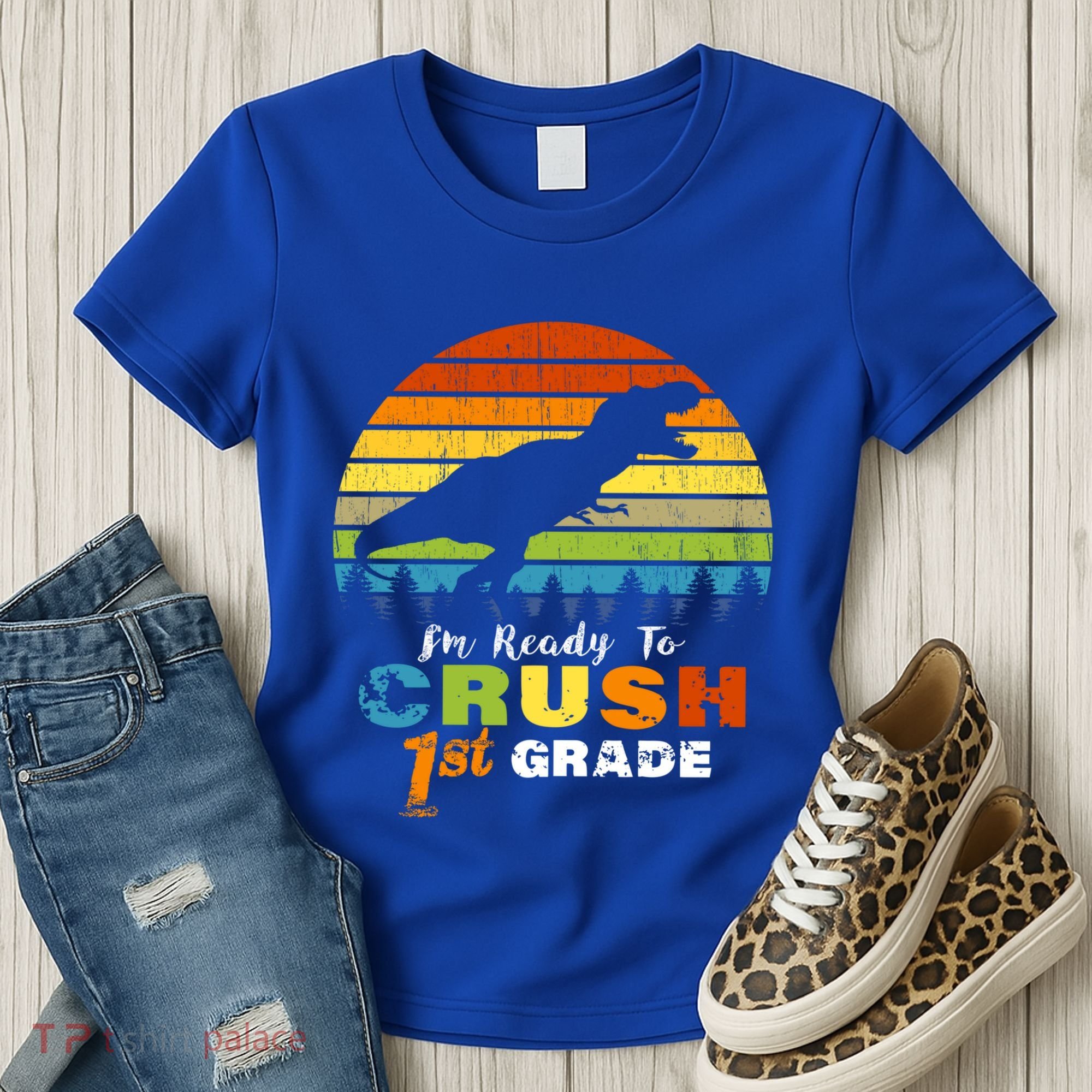Dinosaur First Grade Im Ready To Crush 1St Grade Gift Women's T-Shirt